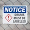 Signmission Drums Must Be Labeled, 14 in W x Rectangle, Plastic OS-2PACK-NS-P-1014-L-11572 - alternate 2